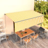 Toldo retráctil manual con persiana amarillo y blanco 5x3 m 1