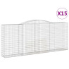 Cestos gabião arqueados 15 pcs 400x50x160/180 ferro galvanizado 2