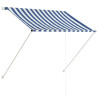 Toldo retráctil azul y blanco 100x150 cm 2