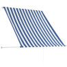 Toldo retráctil azul y blanco 100x150 cm 3