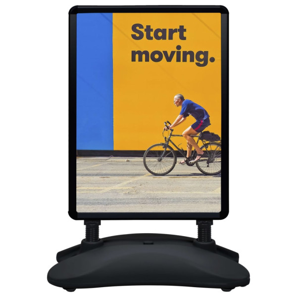 Soporte para carteles A1 base de agua aleación aluminio negro M 3