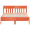 Estructura cama con cabecero madera pino marrón cera 120x200 cm 4