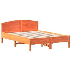 VidaXL Cama sem colchão 140x190 cm pinho maciço castanho-mel H
