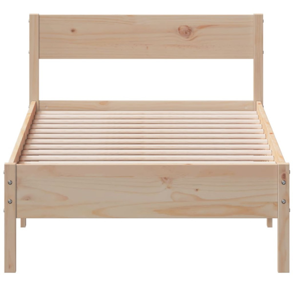 Estructura de cama con cabecero madera maciza pino 75x190 cm M 4