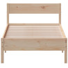 Estructura de cama con cabecero madera maciza pino 75x190 cm 4