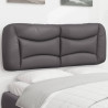 Cabecero de cama acolchado cuero sintético gris 120 cm 1