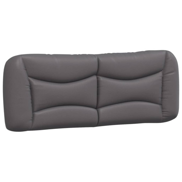 Cabecero de cama acolchado cuero sintético gris 120 cm M 2
