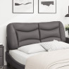 Cabecero de cama acolchado cuero sintético gris 120 cm 3