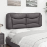 Cabecero de cama acolchado cuero sintético gris 120 cm 4