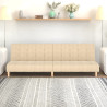 Sofá-cama de 2 lugares tecido cor creme 1