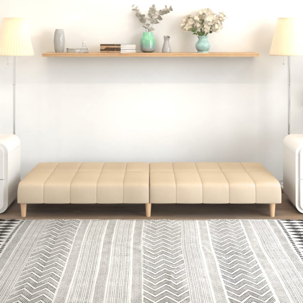 Sofá-cama de 2 lugares tecido cor creme M 3
