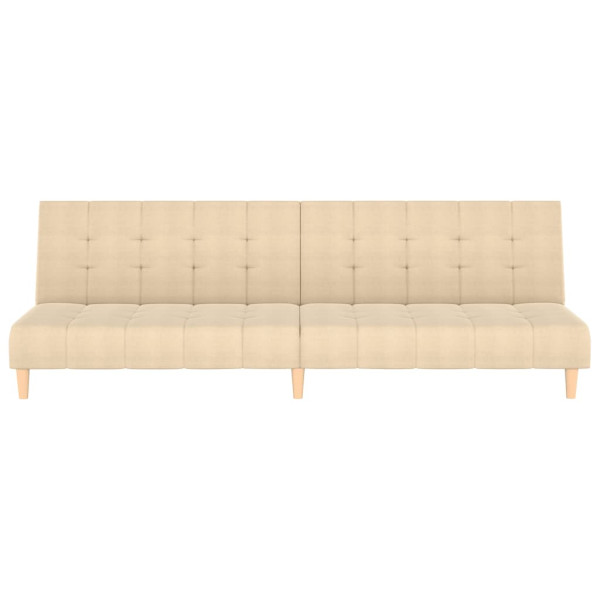 Sofá-cama de 2 lugares tecido cor creme M 4