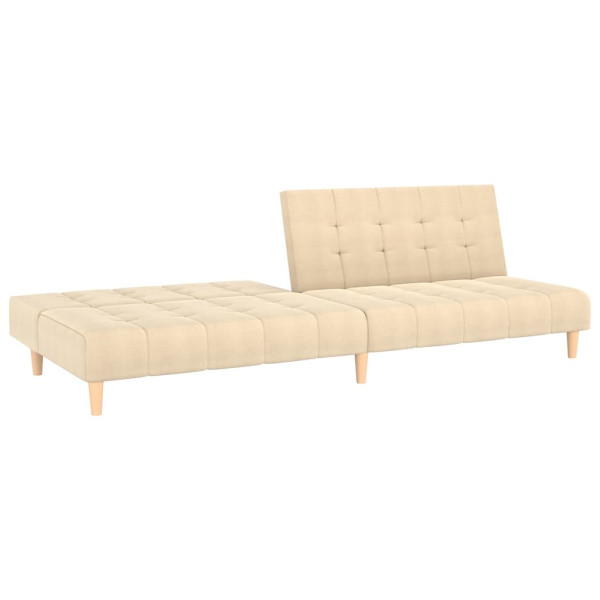 Sofá-cama de 2 lugares tecido cor creme M 5