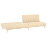Sofá-cama de 2 lugares tecido cor creme 5
