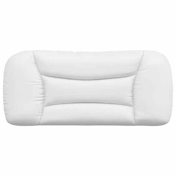Cabecero de cama acolchado cuero sintético blanco 80 cm M 5