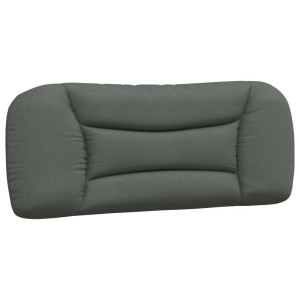 Cabecero de cama acolchado tela gris oscuro 100 cm H
