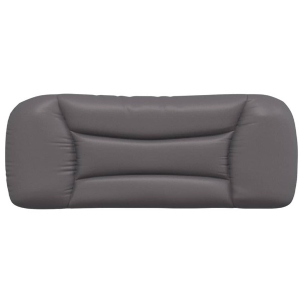 Cabecero de cama acolchado cuero sintético gris 100 cm M 5