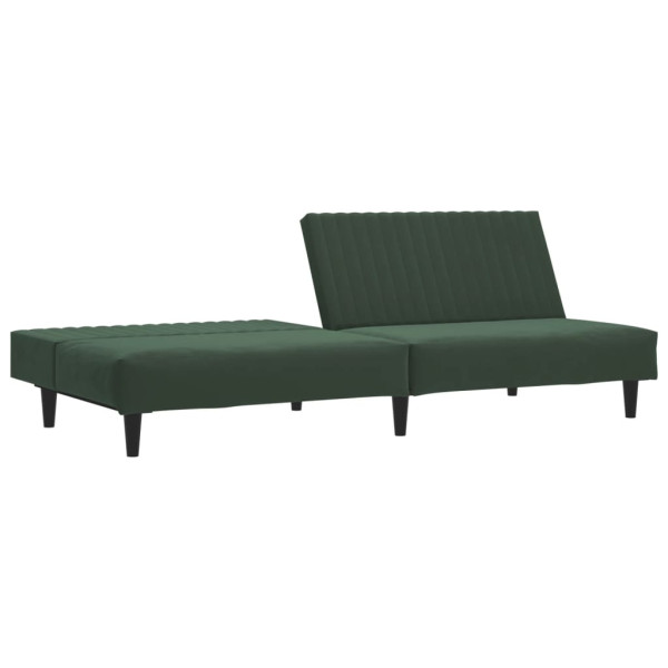 Sofá-cama de 2 lugares veludo verde-escuro M 4