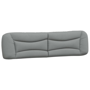 Cabecero de cama acolchado tela gris claro 200 cm H