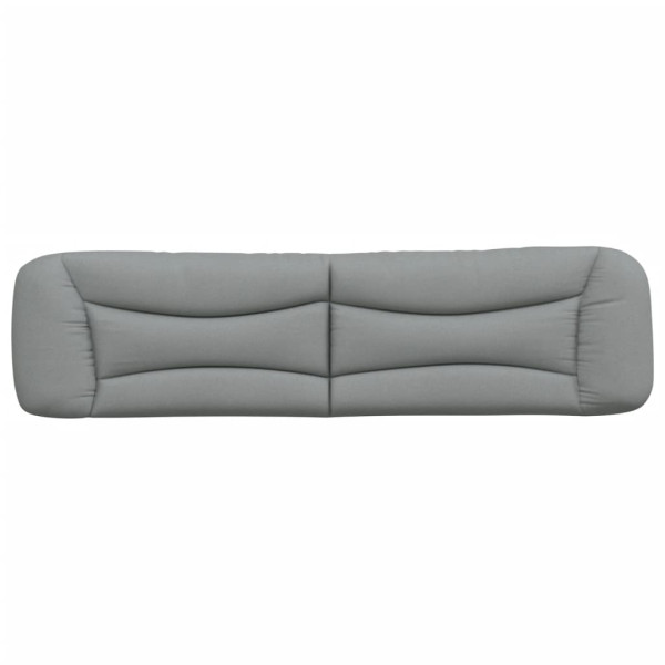 Cabecero de cama acolchado tela gris claro 200 cm M 5