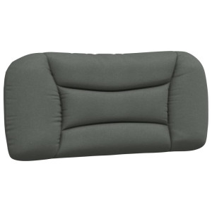 Cabecero de cama acolchado tela gris oscuro 90 cm H