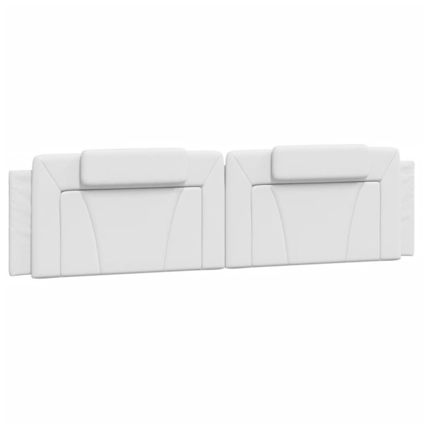 Cabecero de cama acolchado cuero sintético blanco 200 cm M 2