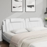 Cabecero de cama acolchado cuero sintético blanco 200 cm 3