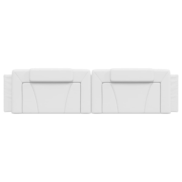 Almofadão de cabeceira 200 cm couro artificial branco M 5