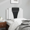 Cabecero de cama acolchado cuero sintético blanco y negro 80 cm 3