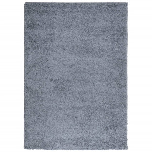 Alfombra de pelo largo moderna azul 120x170 cm H