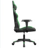 Silla gaming de masaje cuero sintético negro y verde 4