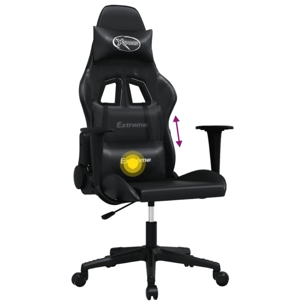 Silla gaming con masaje cuero sintético negro M 5