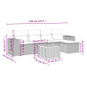Set de muebles de jardín 6 pzas y cojines ratán sintético gris 3