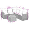 Set de muebles de jardín 6 pzas y cojines ratán sintético gris 3