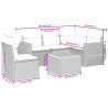 Set de muebles de jardín 6 pzas y cojines ratán sintético gris 3