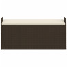 Banco de arrumação com almofadão 115x51x52 cm vime PE castanho 4