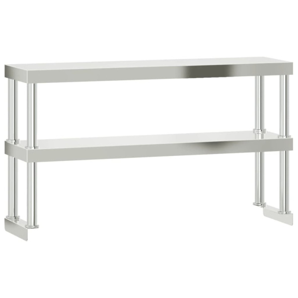 Mesa de trabajo para cocina con estante acero inox 110x55x150cm M 5
