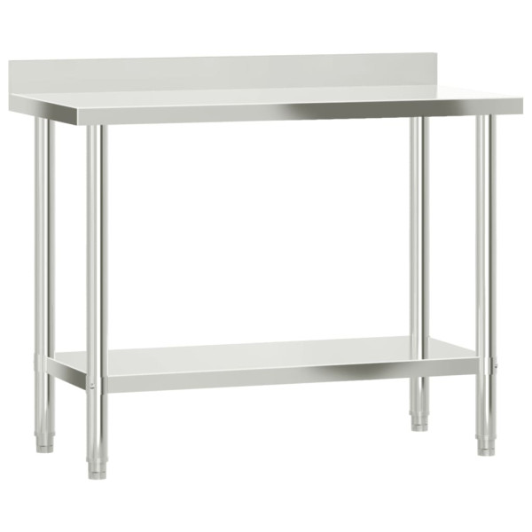 Mesa de trabajo para cocina con estante acero inox 110x55x150cm M 4