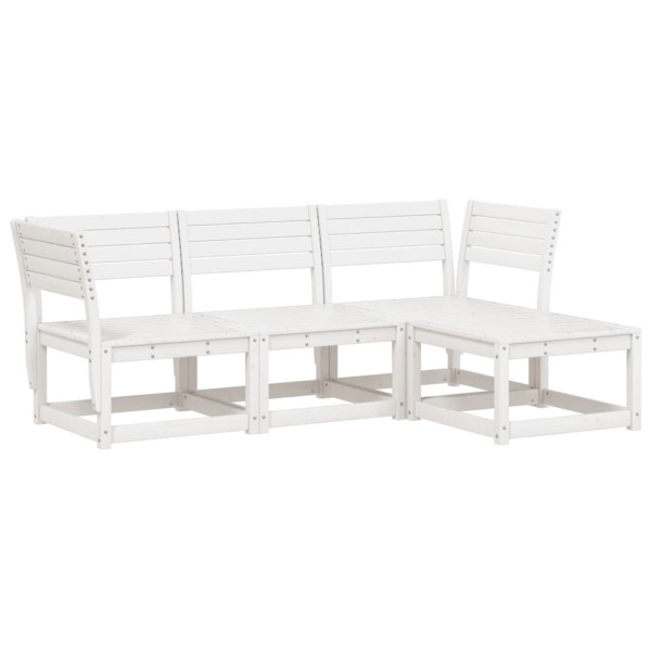 Juego de muebles de jardín 4 pzas madera maciza de pino blanco M 2