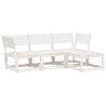 4 pcs conjunto lounge de jardim madeira de pinho maciça branco 2
