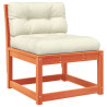 4pcs conj. lounge jardim + almofadões pinho maciço castanho-mel 5