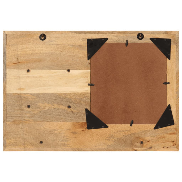 Espejo con estantes madera maciza de mango y vidrio 80x8x55 cm M 3