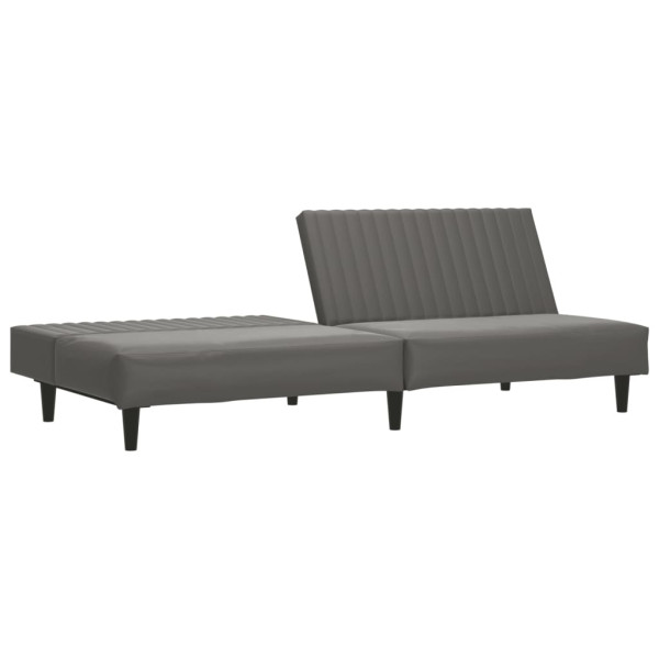 Sofá-cama de 2 lugares couro artificial cinzento M 4