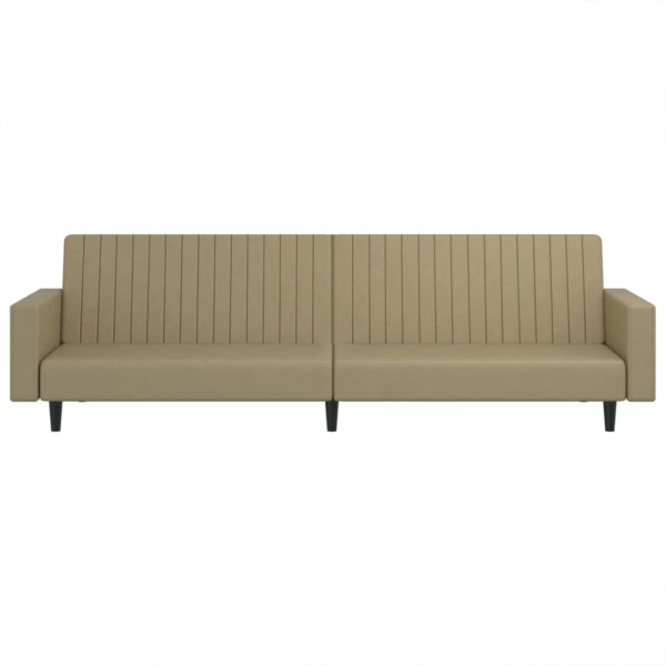 Sofá-cama de 2 lugares couro artificial cappuccino M 5