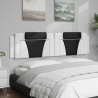 Cabecero de cama acolchado cuero sintético blanco negro 200 cm 4