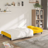Sofá-cama 2 lugares com duas almofadas veludo amarelo 3