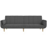Sofá cama de 2 plazas con dos almohadas tela gris oscuro 5