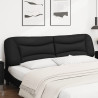 Cabecero de cama acolchado cuero sintético negro 200 cm 3