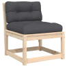4 pcs conjunto lounge de jardim c/ almofadões pinho maciço 5