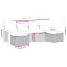 Set de muebles de jardín 6 pzas y cojines ratán sintético gris 3